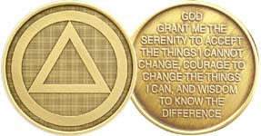 Circle Triangle Alcoholics Anonymous Bronze Medallion