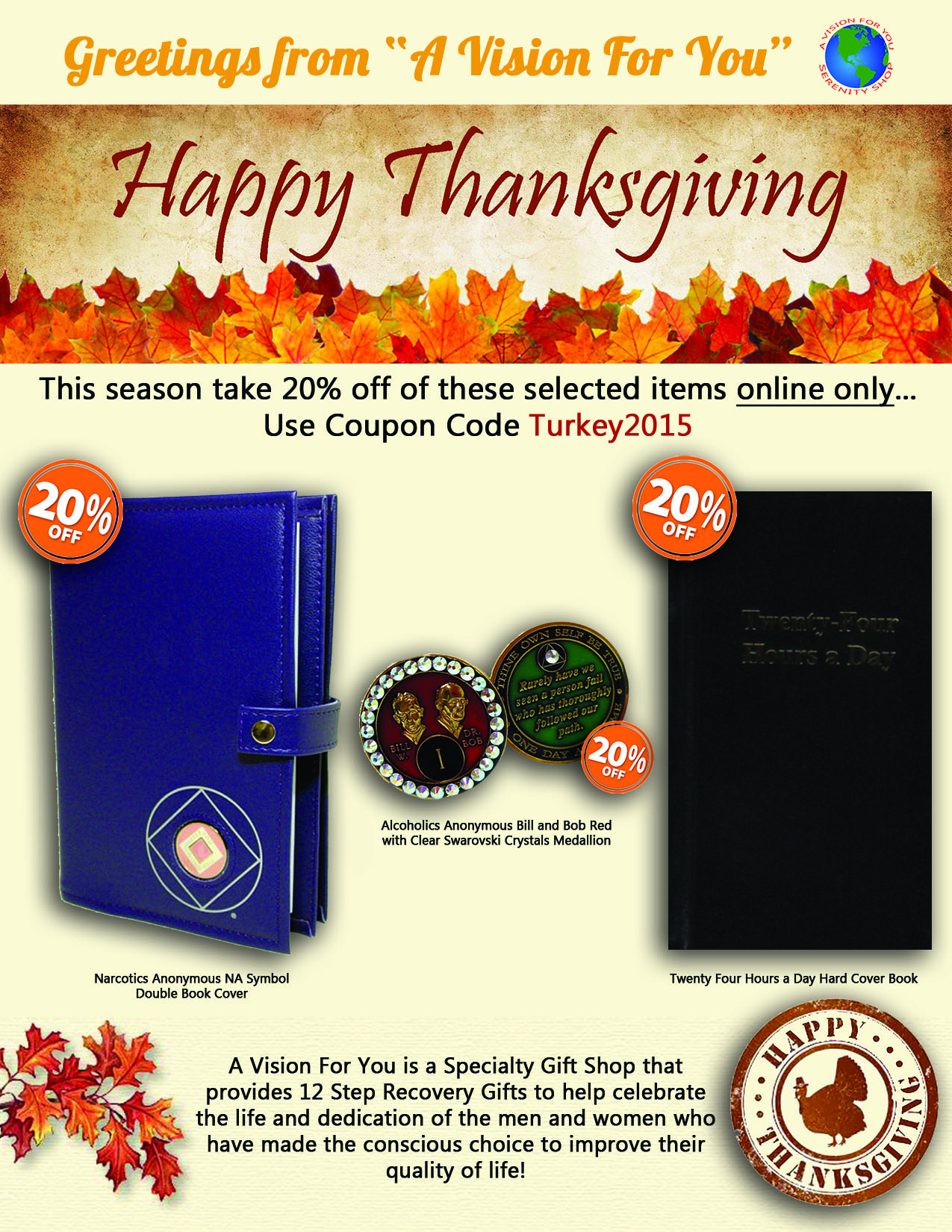 Take 20% Off this 2015 Thanksgiving at A Vision For You